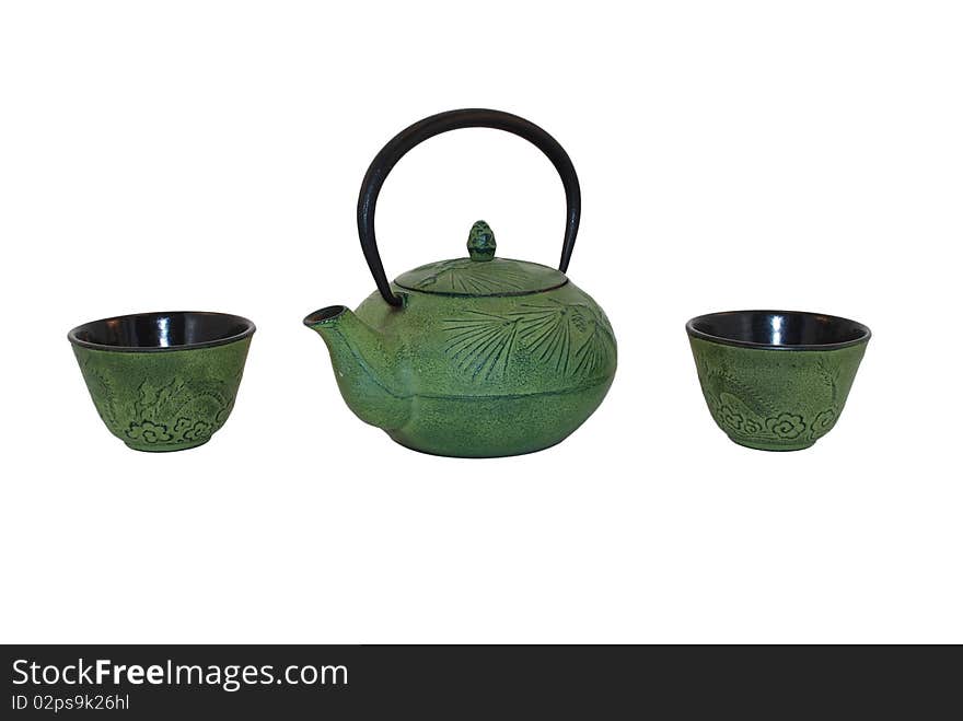 Teaset made of cast iron. Teaset made of cast iron