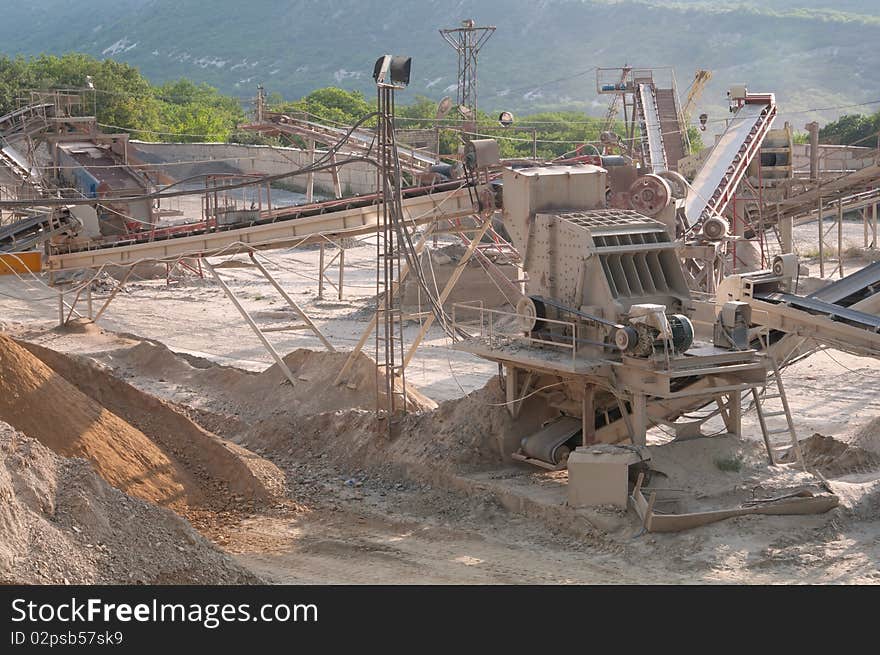 Factory installation for stone crushing