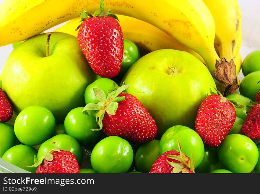 Variety of fruits as background