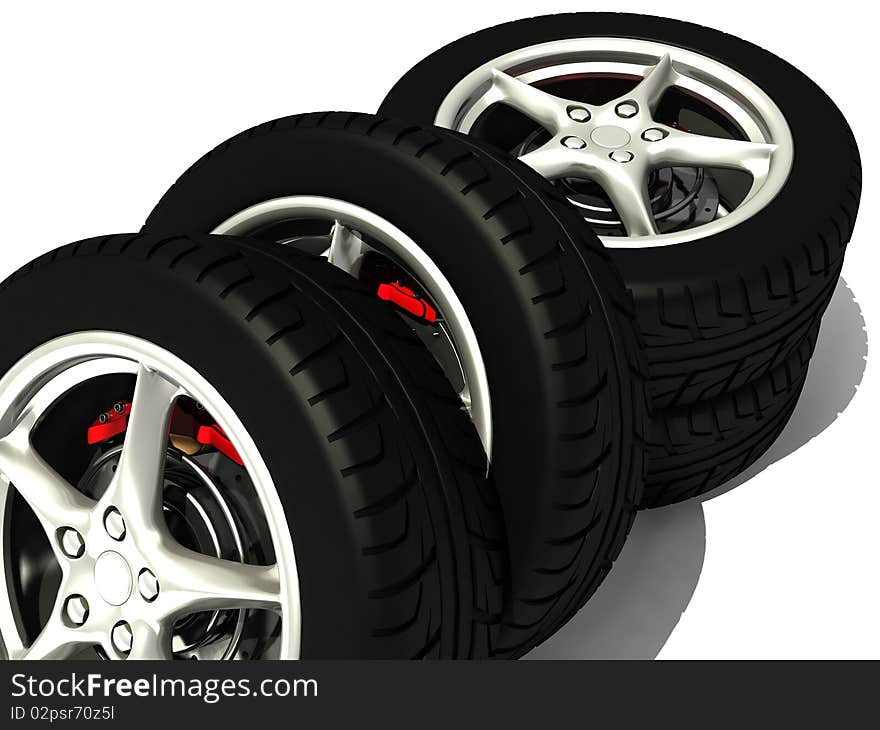 New Wheels Set isolated on white