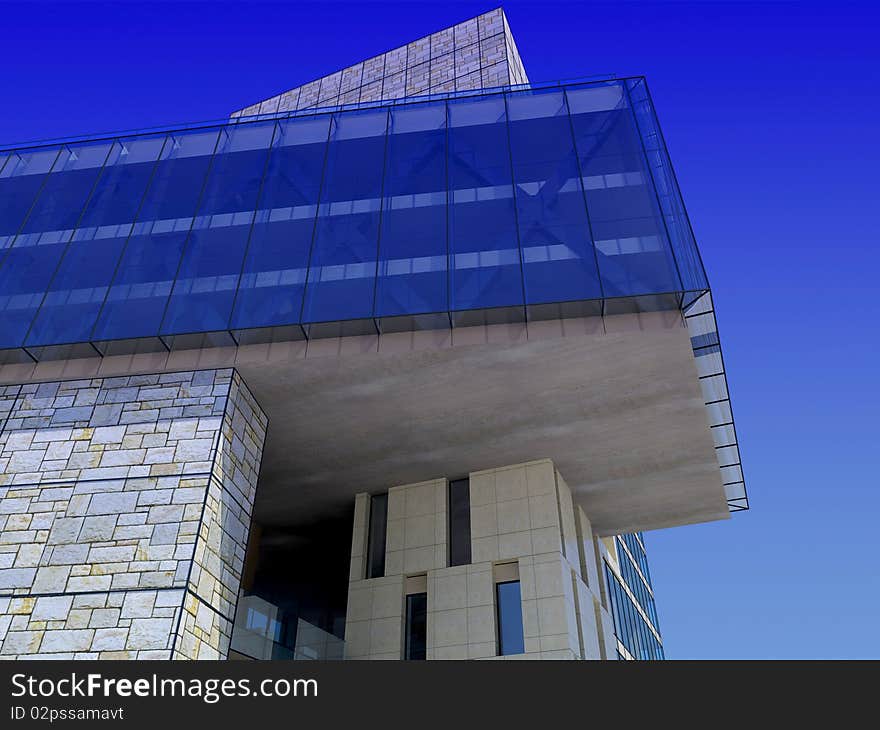 Modern building on a background sky