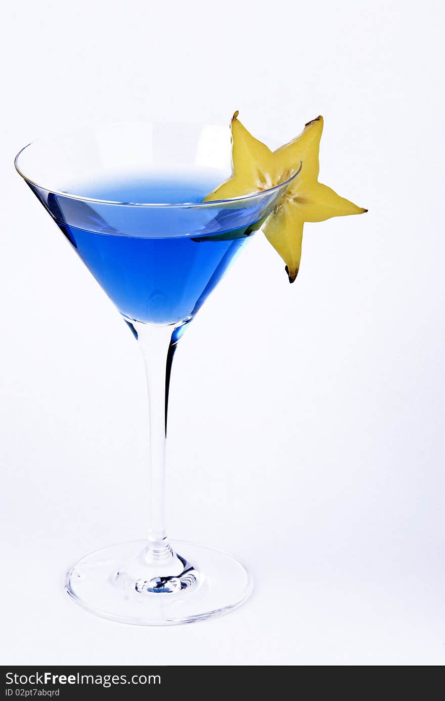 Blue drink with Starfruit