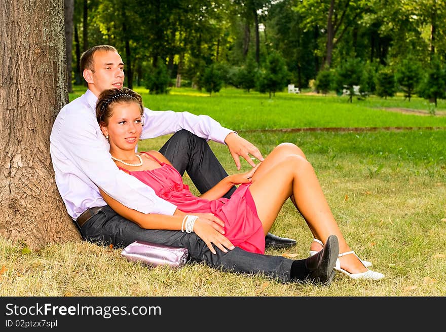 Young couple in park