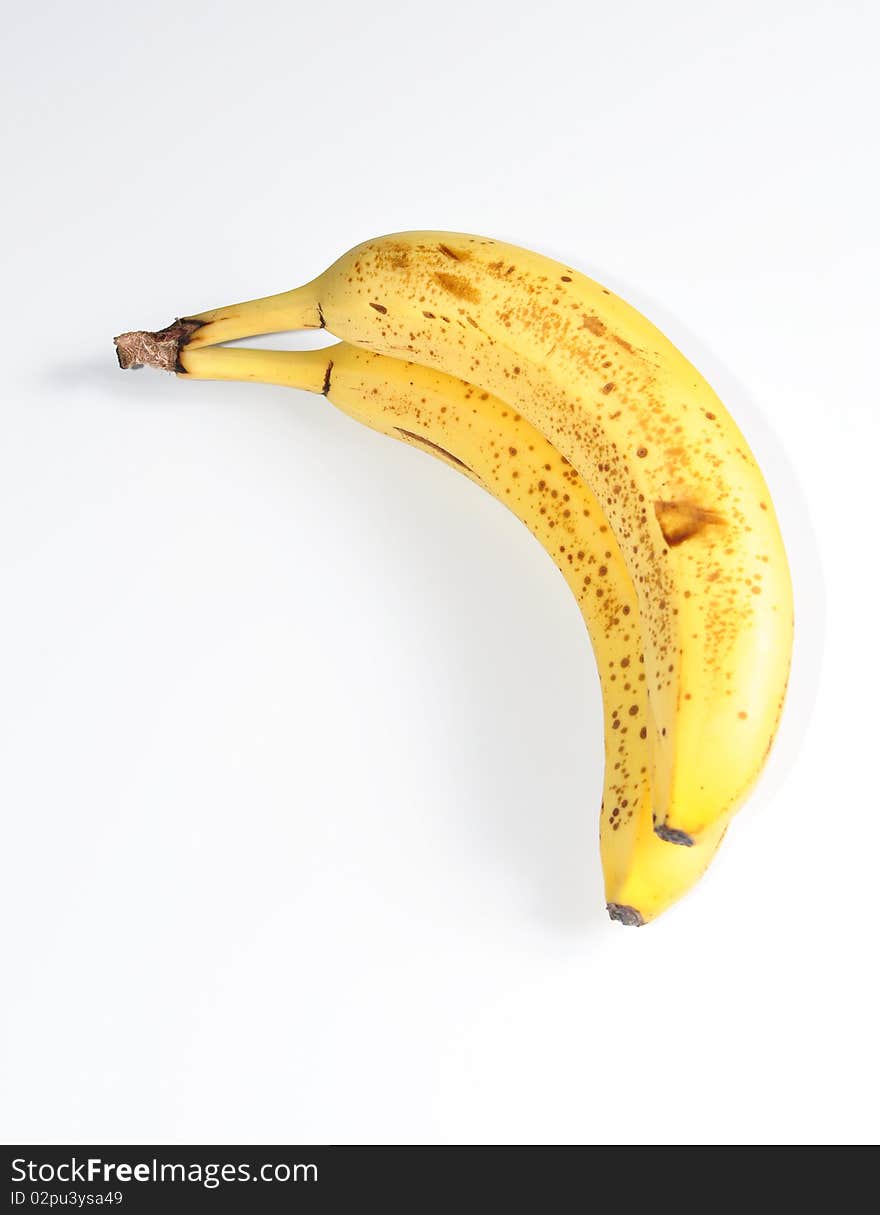 Two Isolated Bananas on a White Background