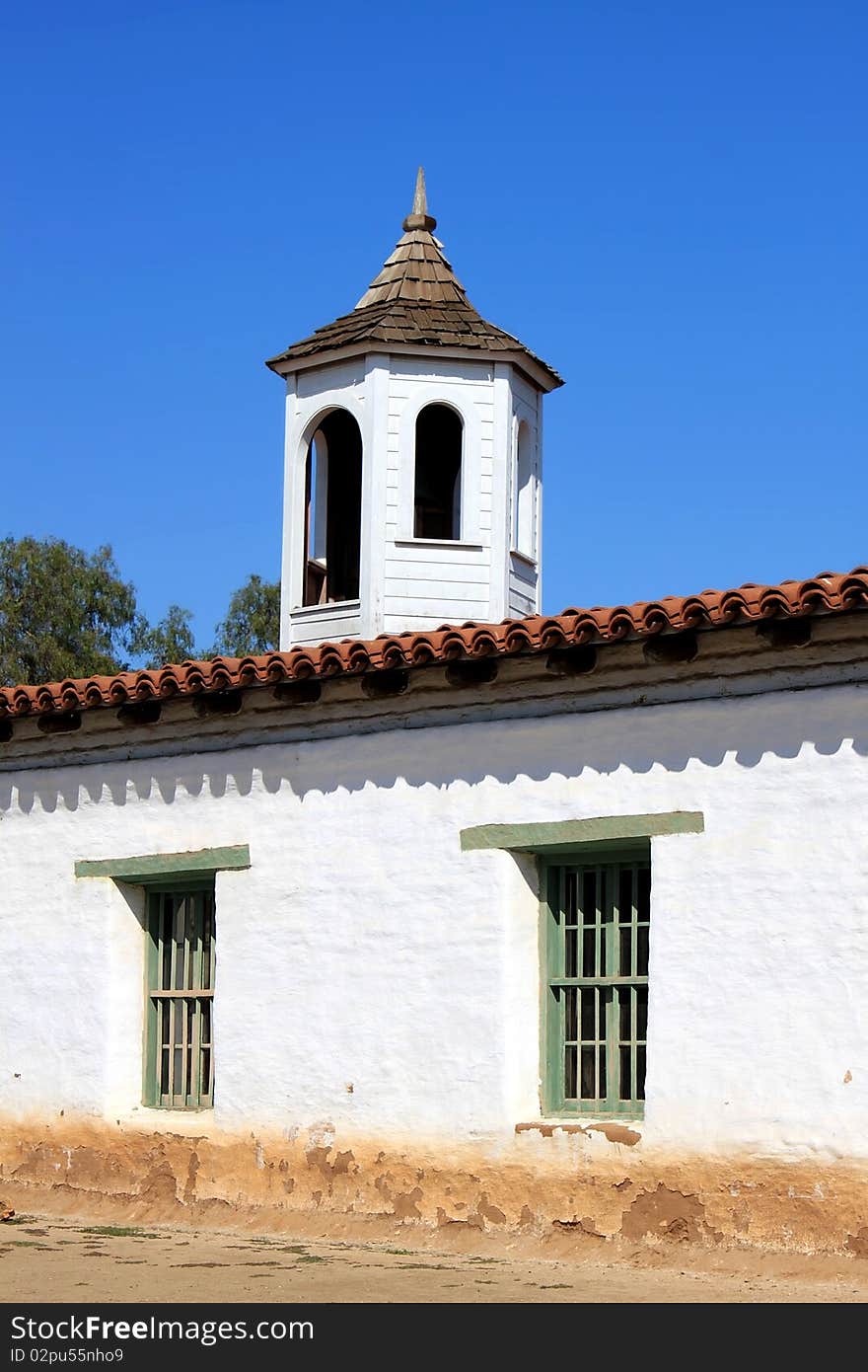 Architecture, history concept - old spanish style historical building in old town in san diego california. Architecture, history concept - old spanish style historical building in old town in san diego california