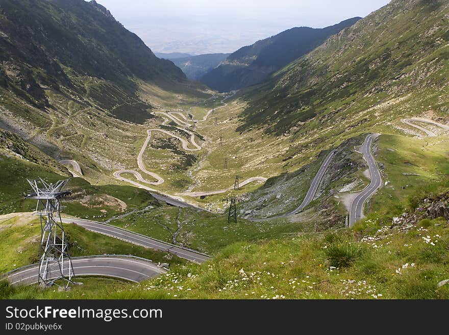 Mountain Road, photo taken in Romania Fagaras mountains