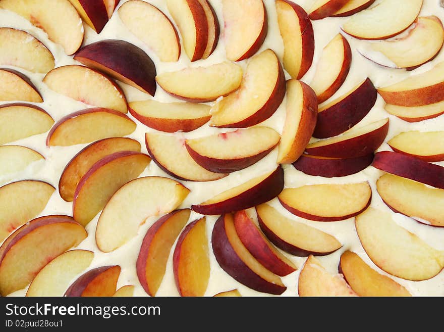 Peach pie close-up