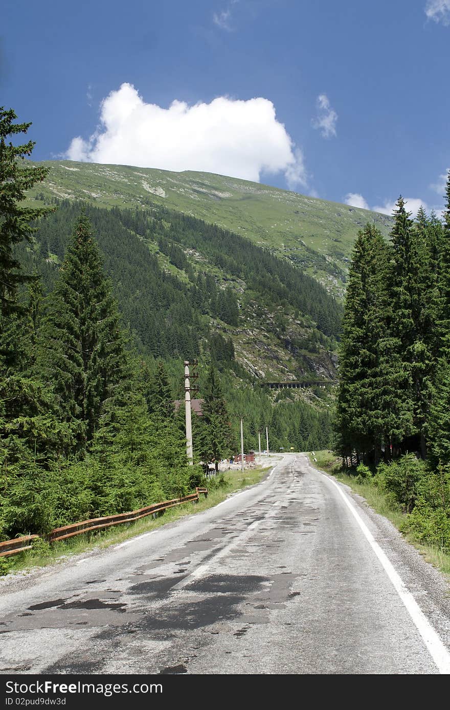 Mountain Road, photo taken in Romania Fagaras mountains