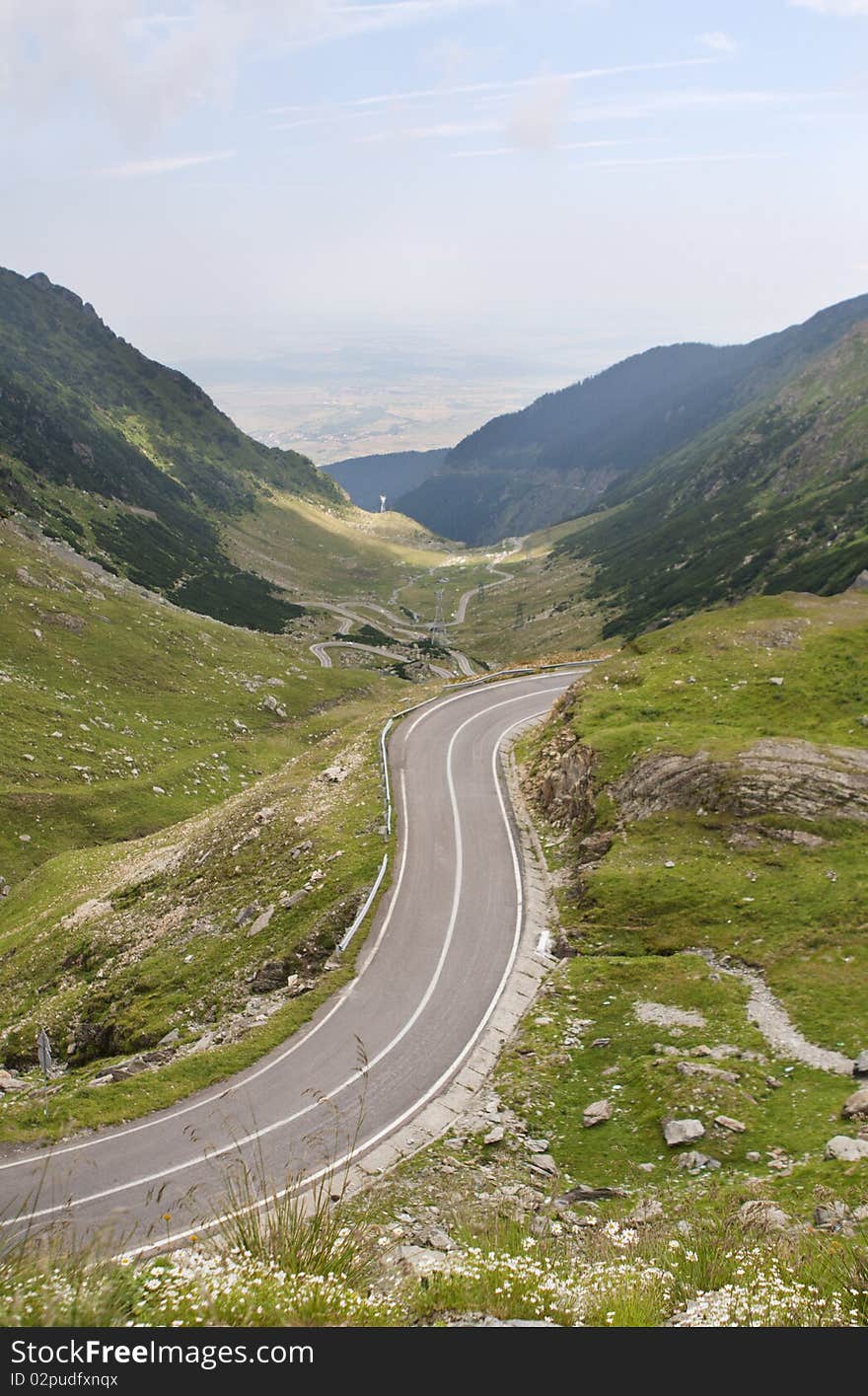 Mountain Road, photo taken in Romania Fagaras mountains