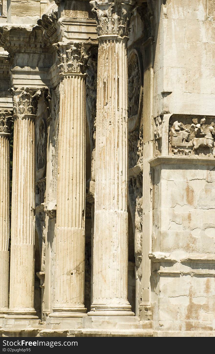 Ruins in the city of rome.