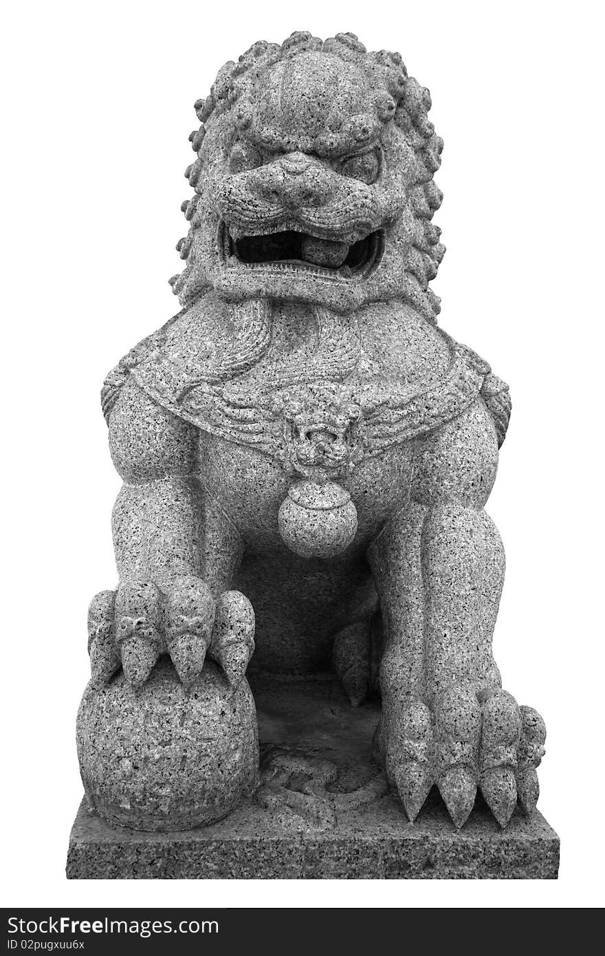 Stone Lion sculpture, symbol of protection & power in Oriental Asia especially China