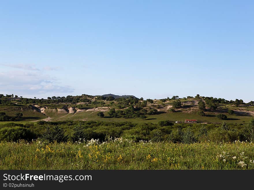 Beautiful landscape in grassland of Mongolia.