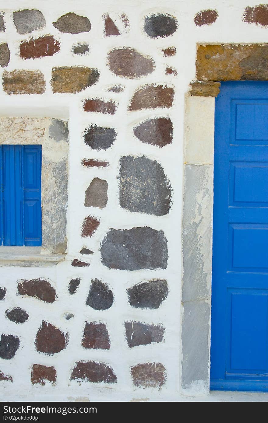 A detail of an house in santorini