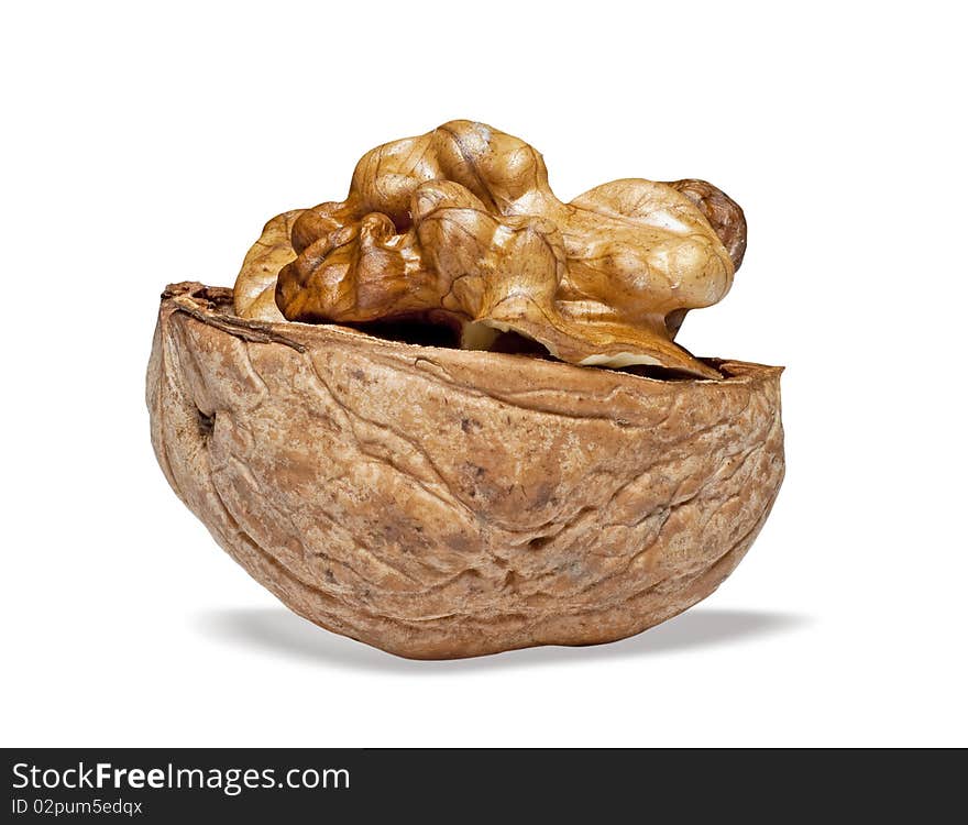 Walnut with a clipping path