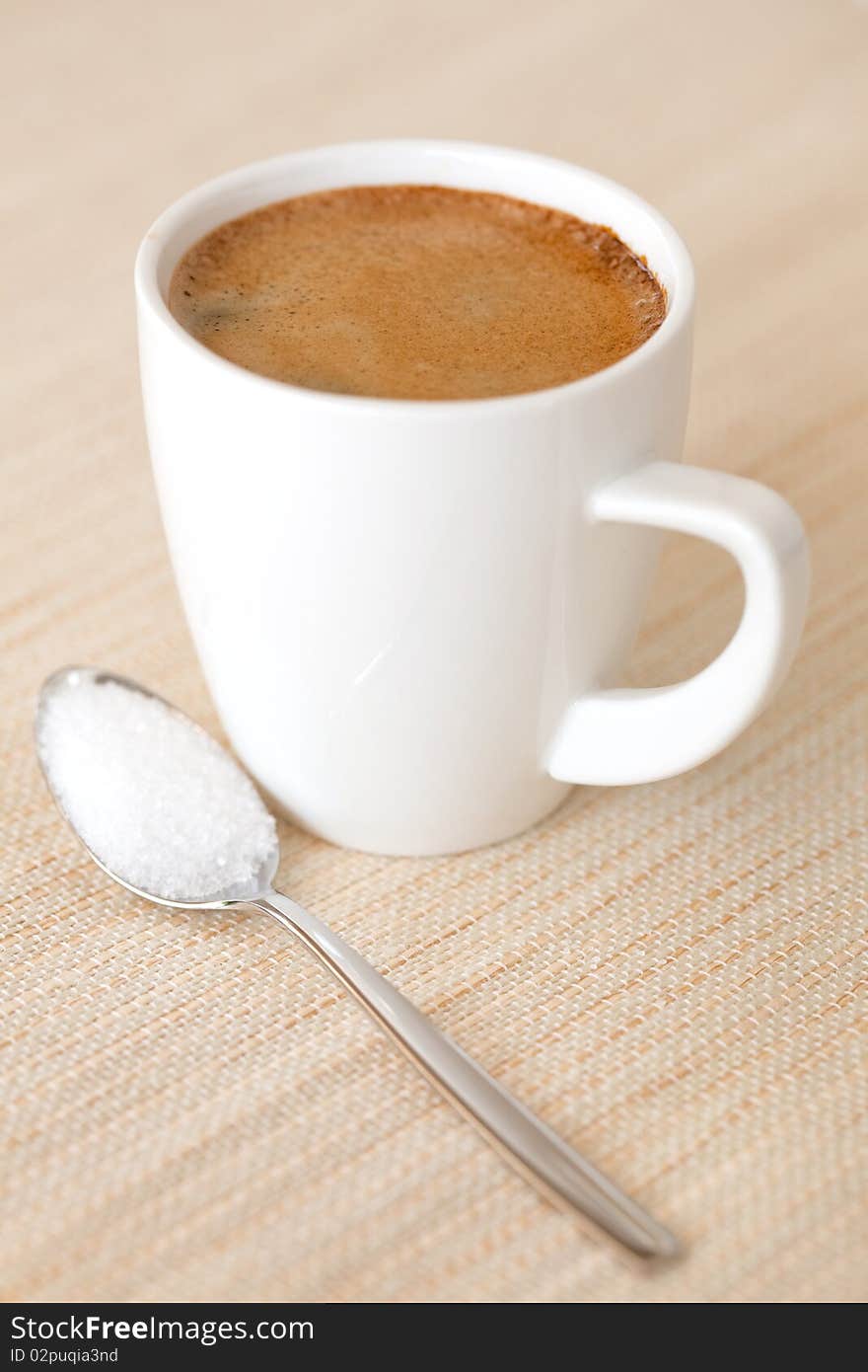 Coffee in a white cup