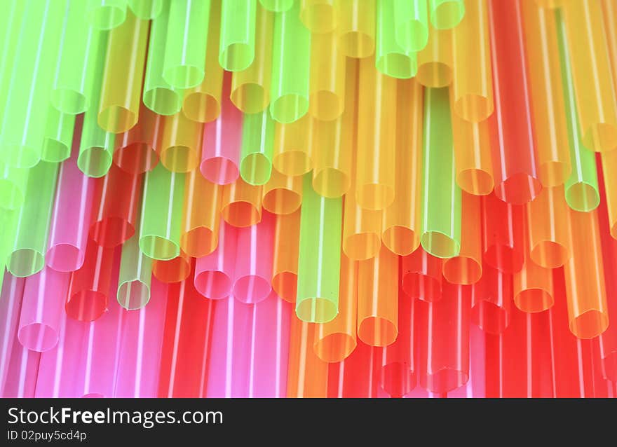 Colorful drinking straws background