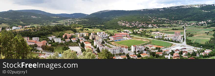 Panoramic view of small town