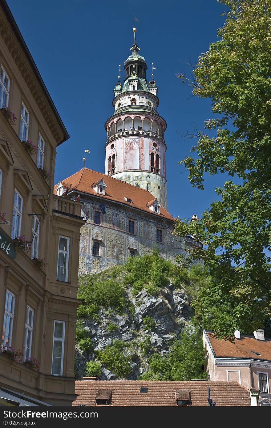 Cesky Krumlov the castle in the summer