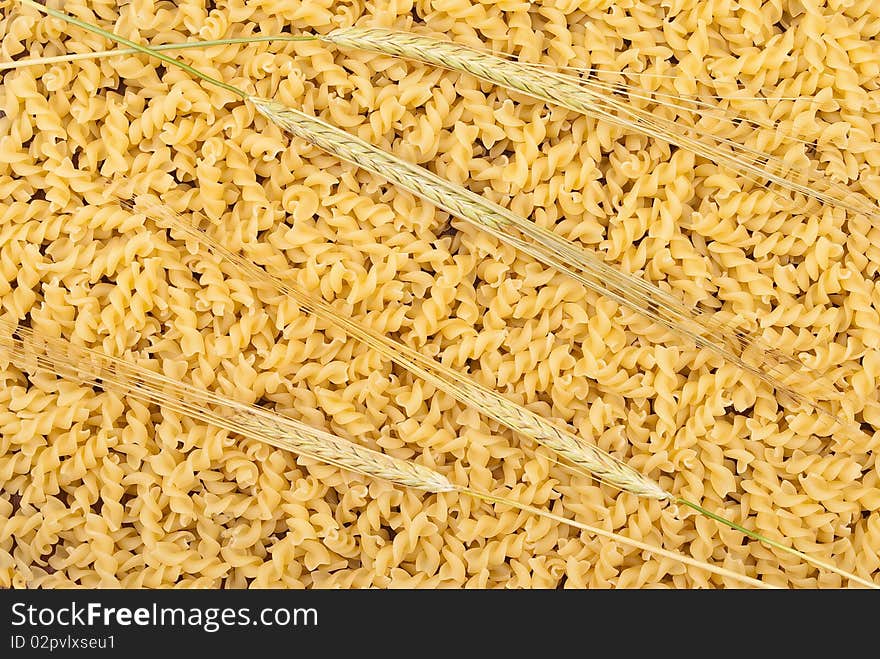 Pasta texture with wheat ears