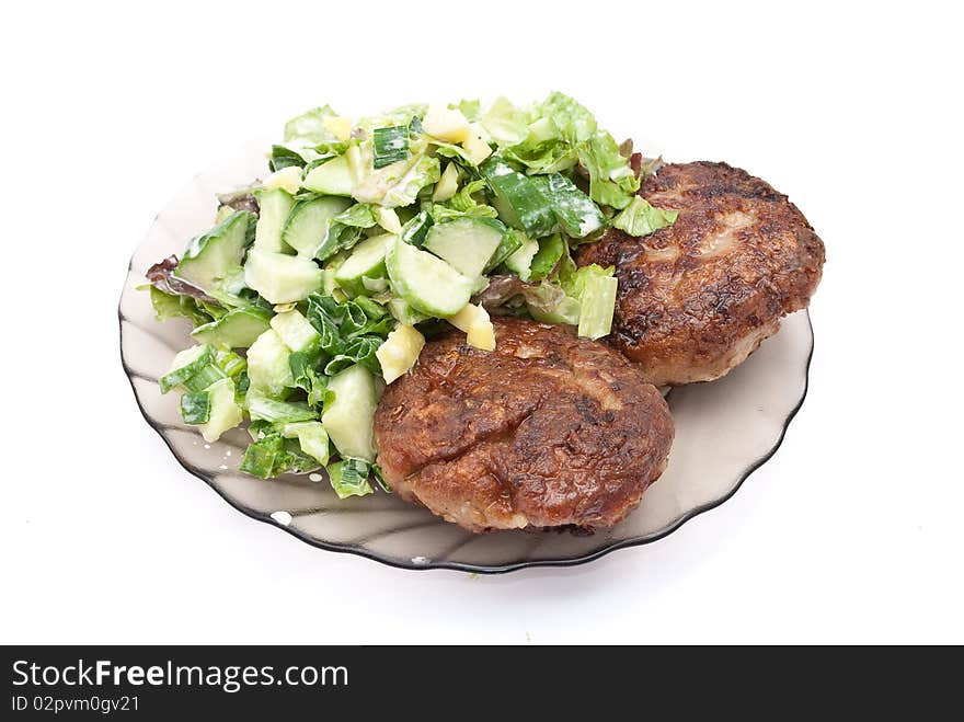 Cutlets with salad