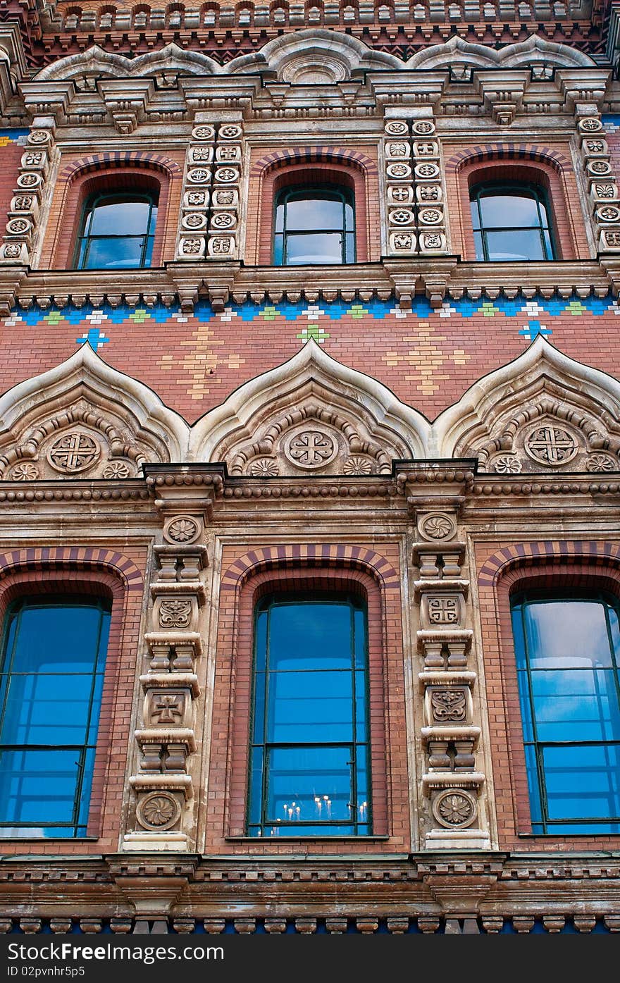 Detail of the Church of the savior on spilled blood or Cathedral of the Resurrection of Christ, in Saint Petersburg, Russia