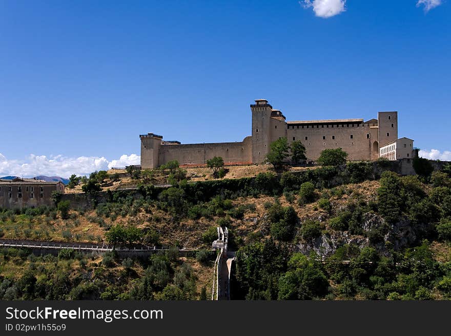 The Albornozian Castle, one of the most famous landmarks in Spoleto, Umbria - Italy. The Albornozian Castle, one of the most famous landmarks in Spoleto, Umbria - Italy