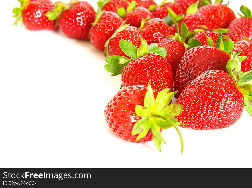 Strawberries isolated over white background