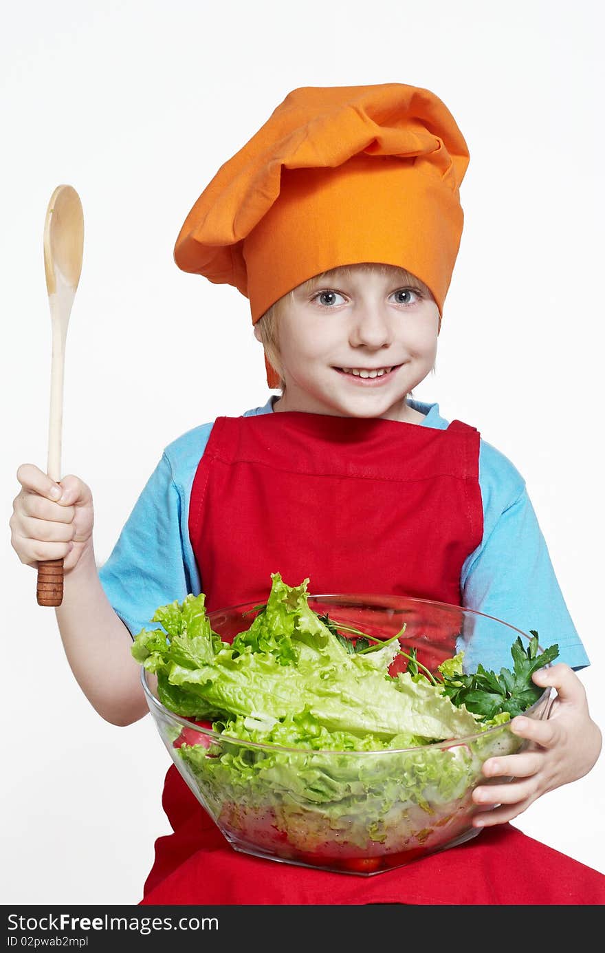 Small cook on a light background