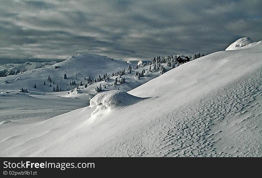 Mala planina after snowstorm in february. Mala planina after snowstorm in february.