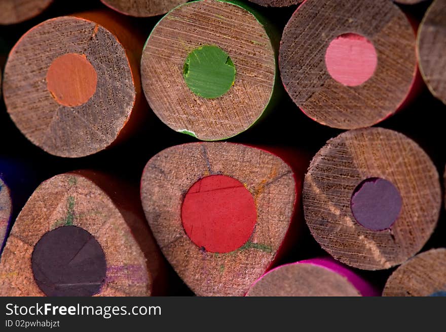 Close-up image of multicolor pencils background