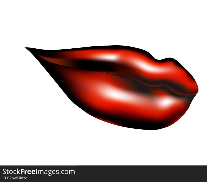 Illustration of the black female lips. It can be used as illustration of the harm of smoking