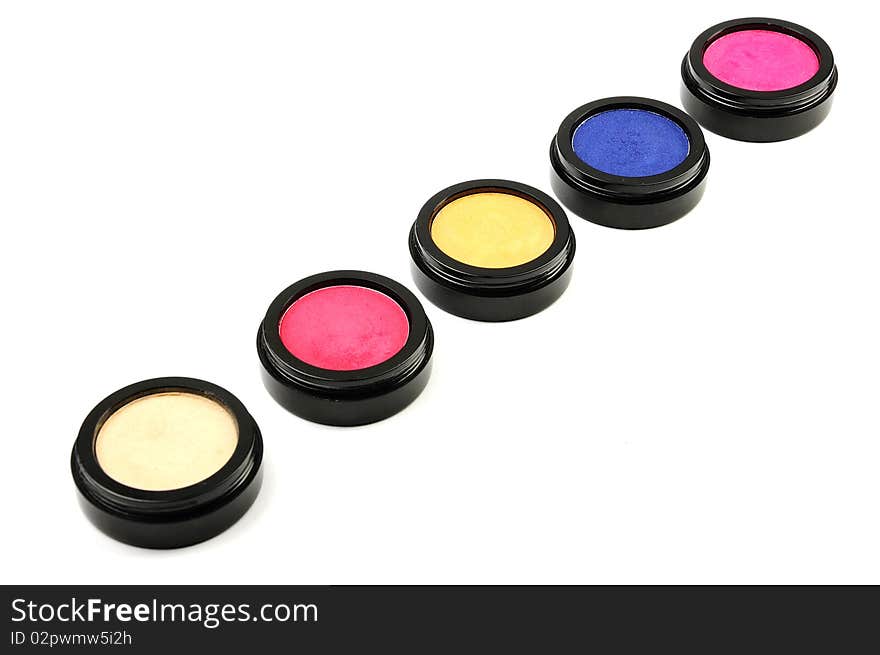 A few colors of eye shadow