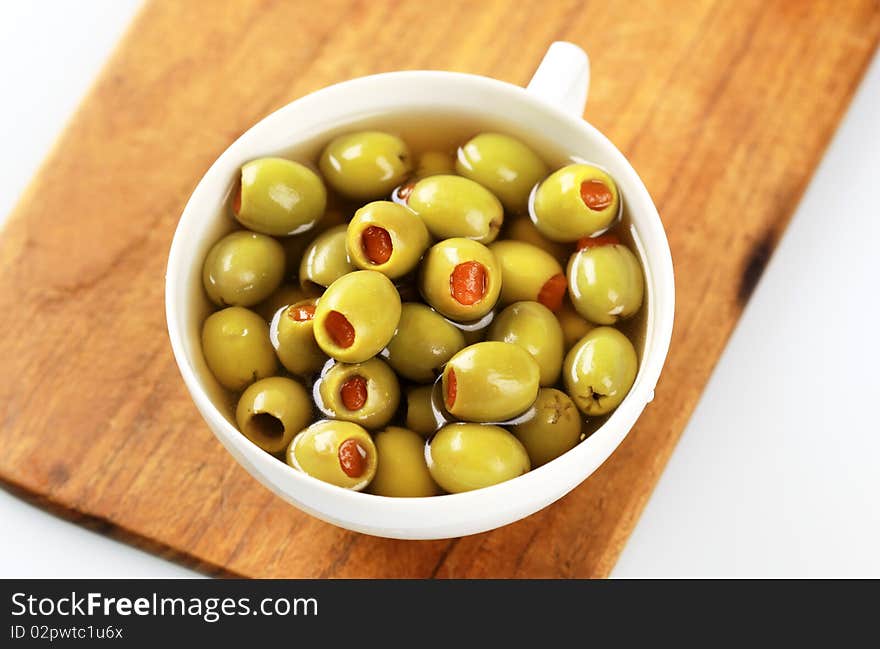 Green olives stuffed with pimento