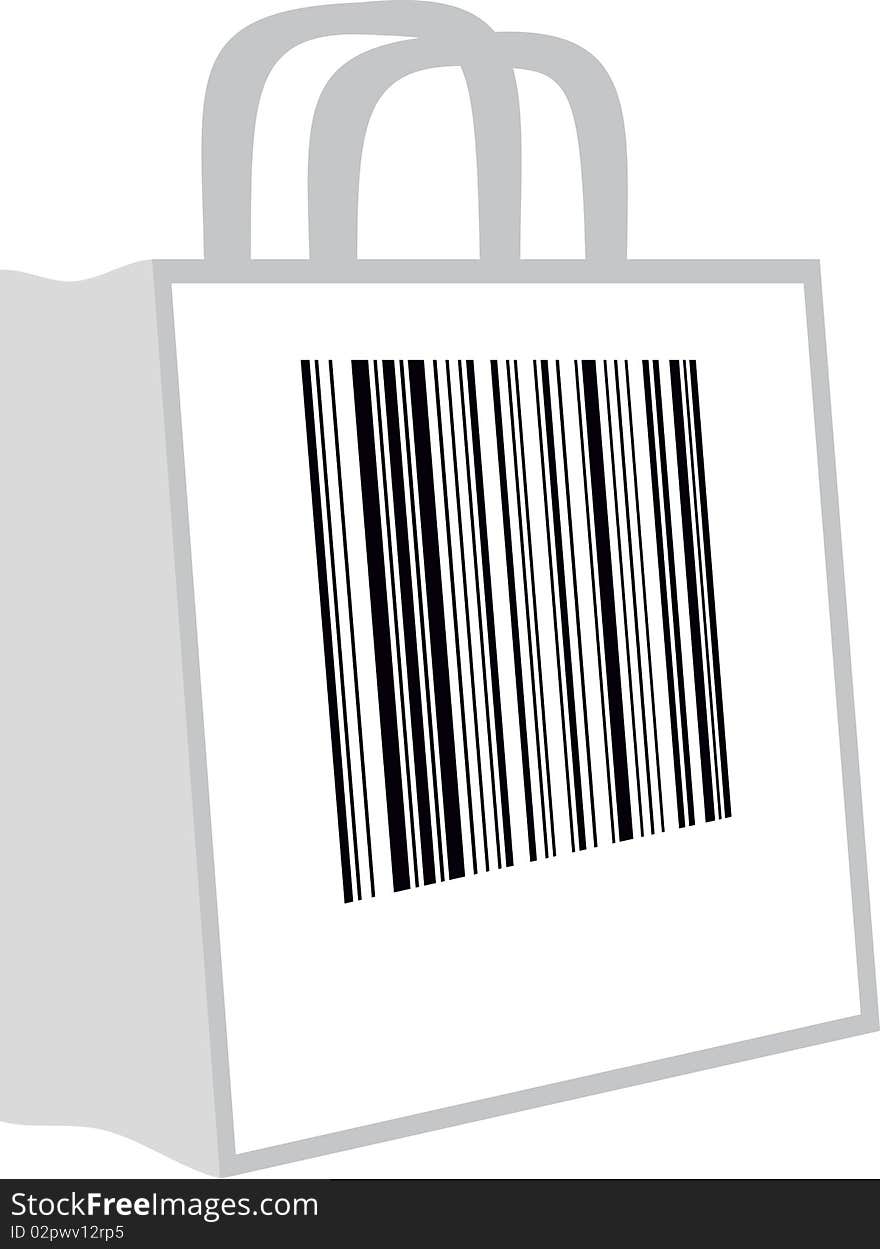 Illustration of a bag with a barcode