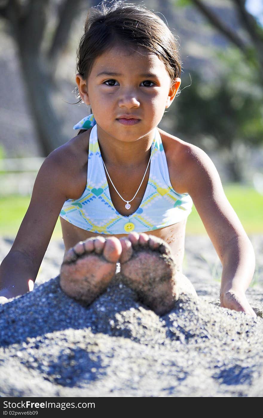 child girl on the beach