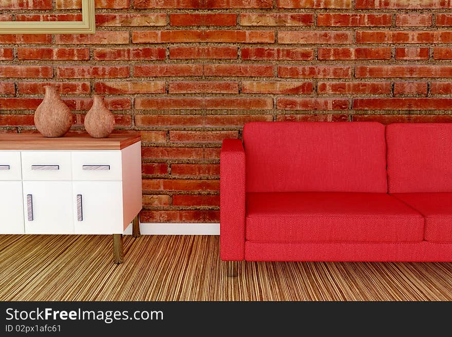 Red sofa