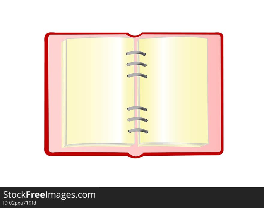 Open Notebook Of Red Colour