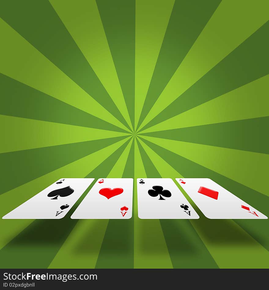 Illustration of the gambling card - 4 Aces