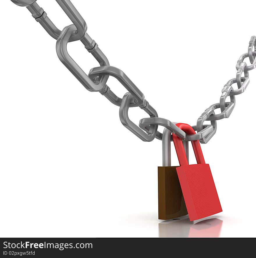 Locked Chain with padlock