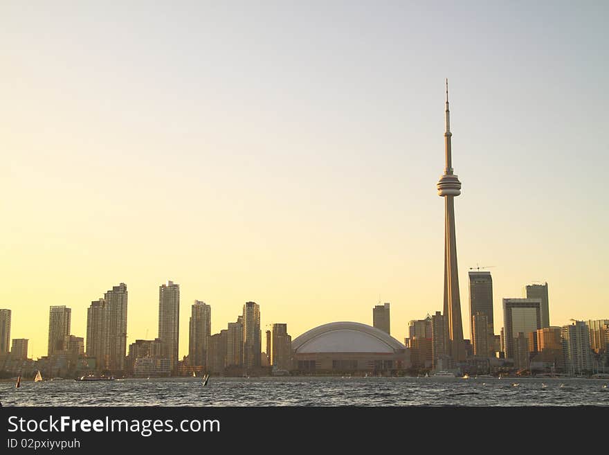 Nigh view of Toronto Cityscape from Central Island