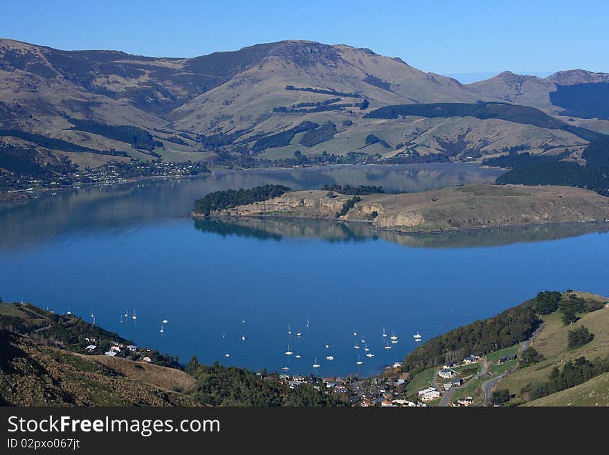 Looking over Lyttelton Harbour with Quail Island in the background. Looking over Lyttelton Harbour with Quail Island in the background.