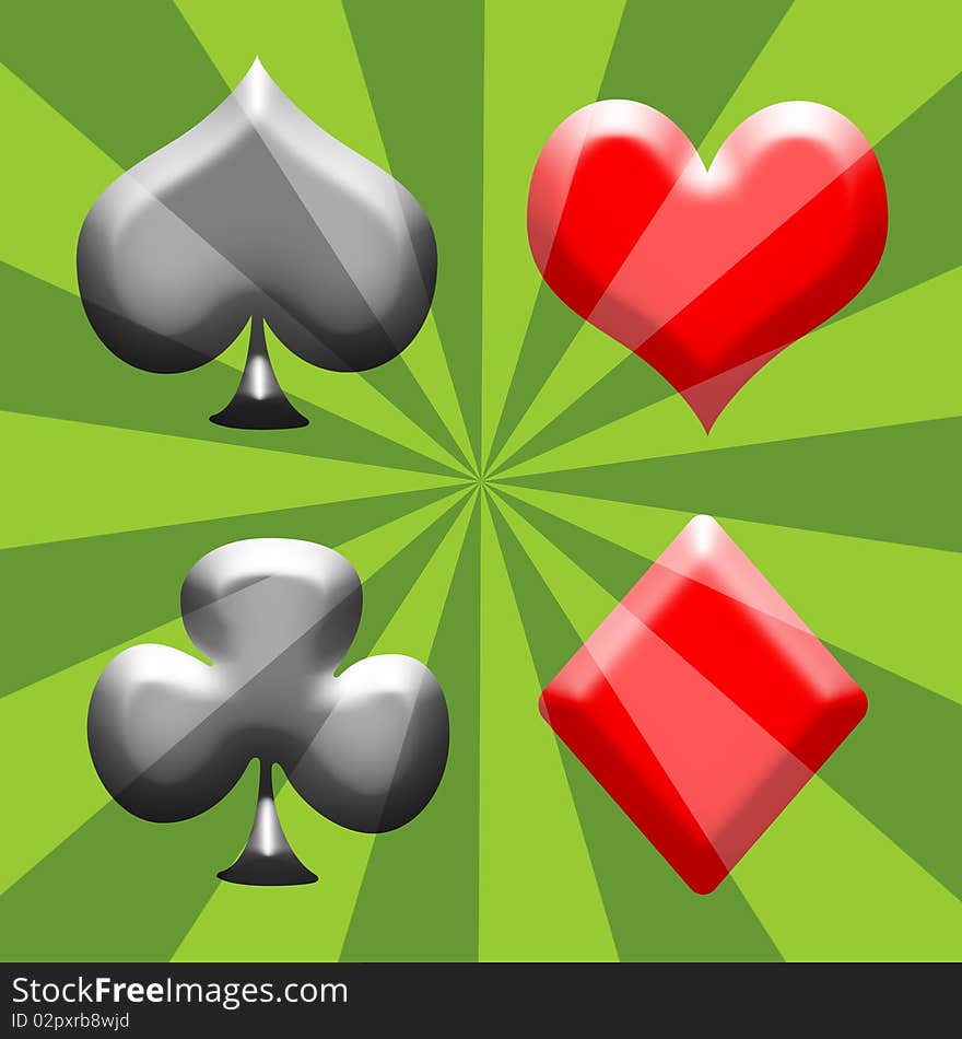 Spade, Heart, Club And Diamond