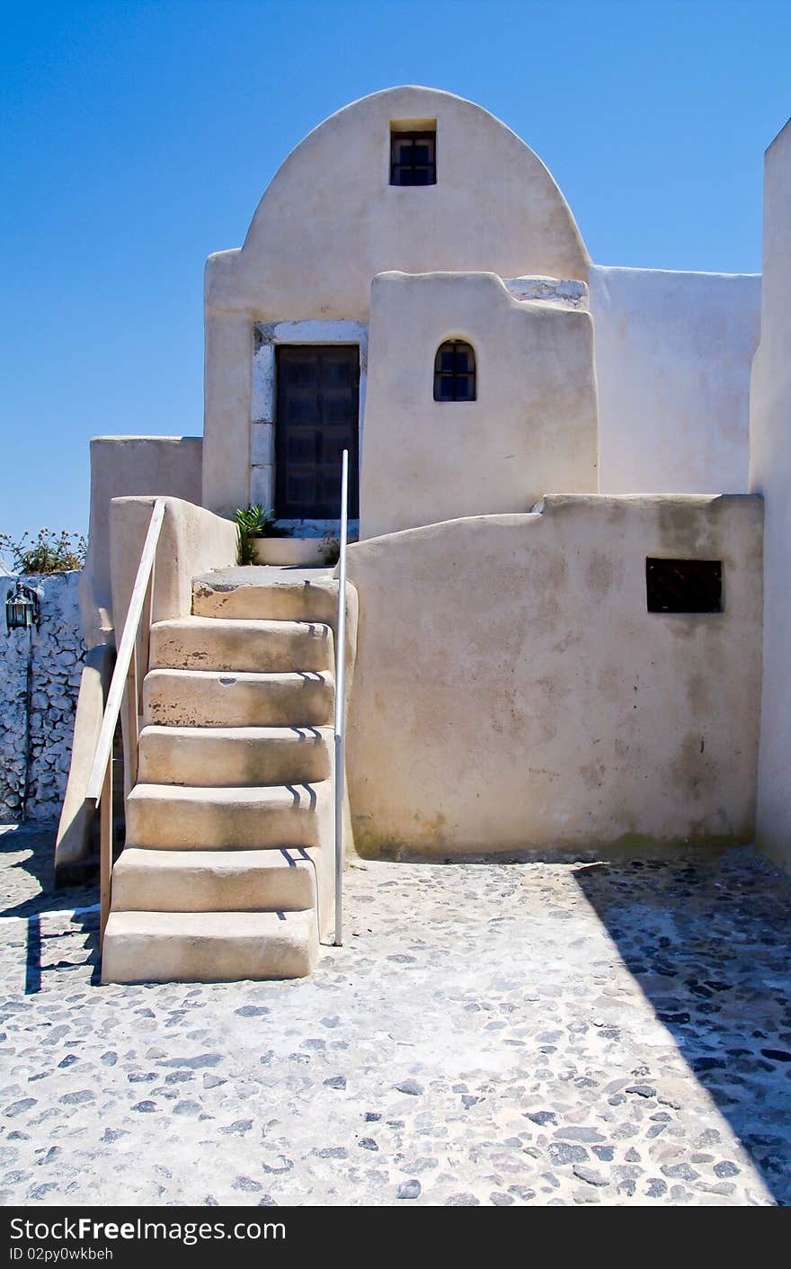 House with stairway in Greece. House with stairway in Greece