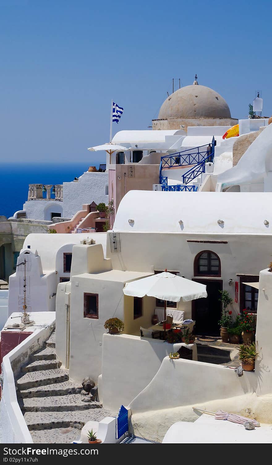 Landscape Greece with traditional houses. Landscape Greece with traditional houses