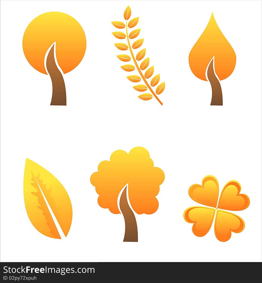 Set of 6 floral icons