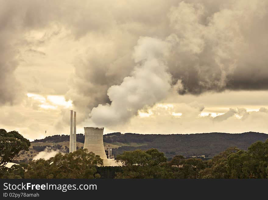 Green house gasses being pumped into the atmosphere. Green house gasses being pumped into the atmosphere