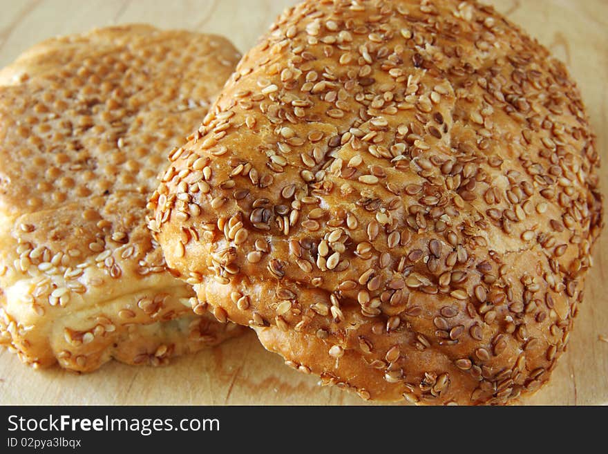 Fresh loaf slices  with sesame