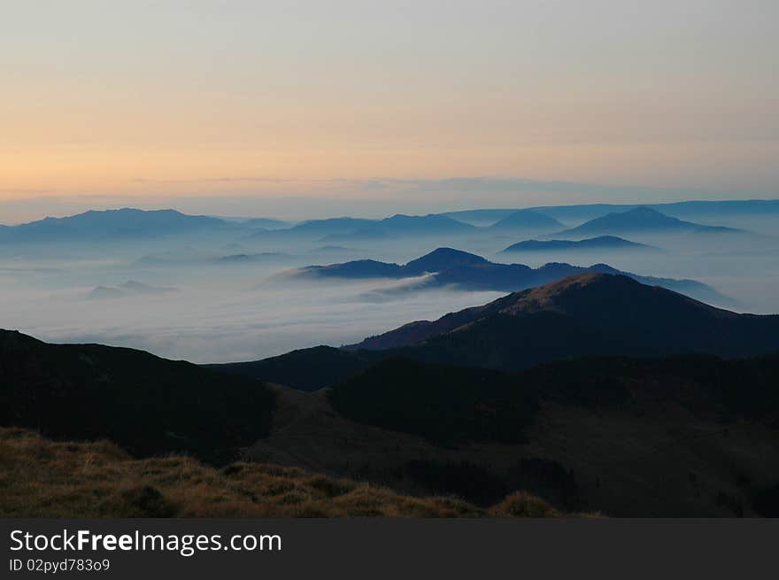 Beautiful mountain view in Rodnei mountains, Romania. Beautiful mountain view in Rodnei mountains, Romania