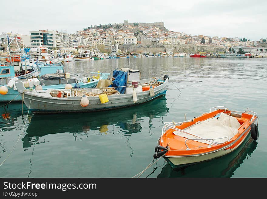 Sailing vessels in the harbor