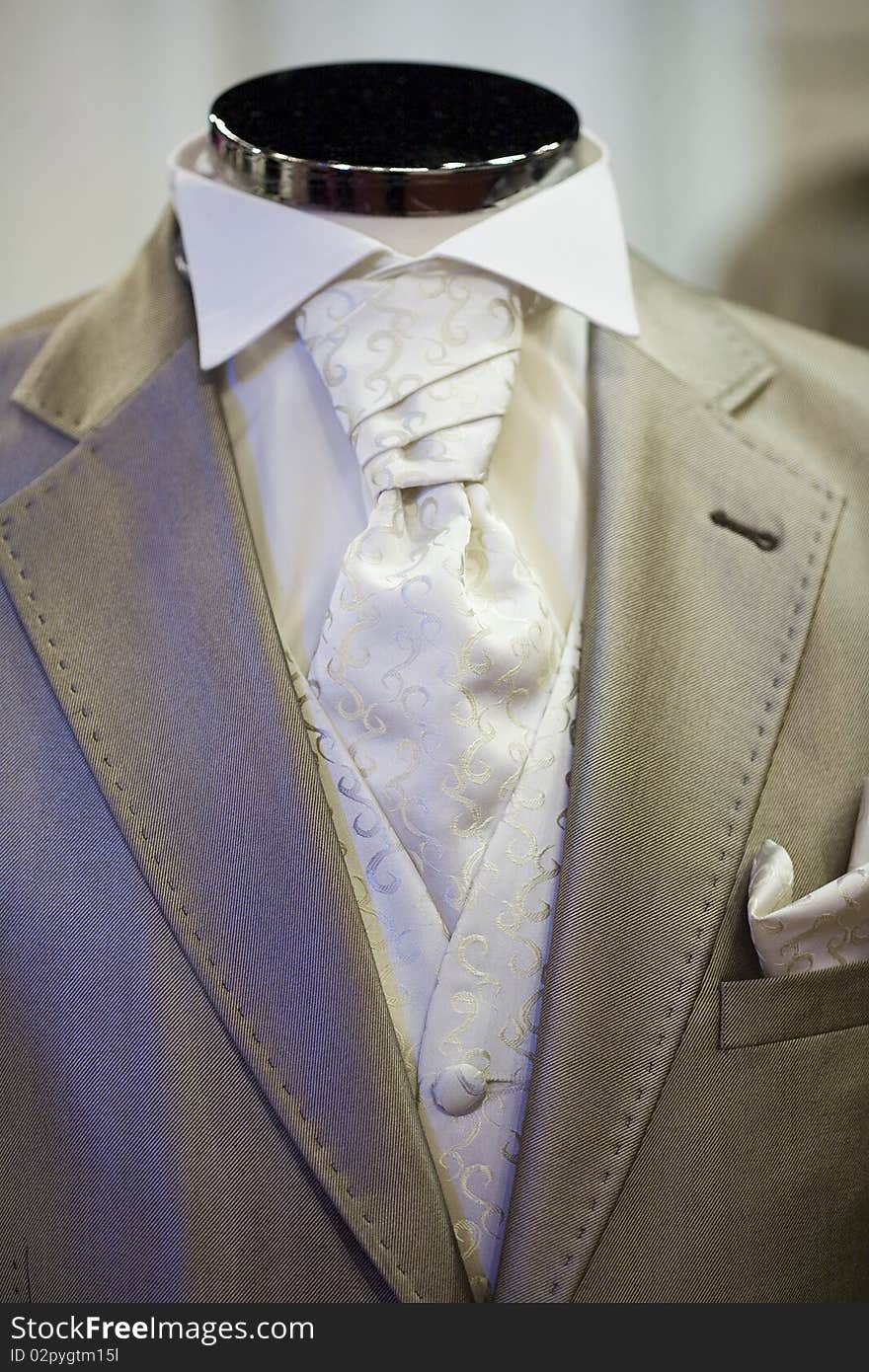 Elegant suit on shop mannequins